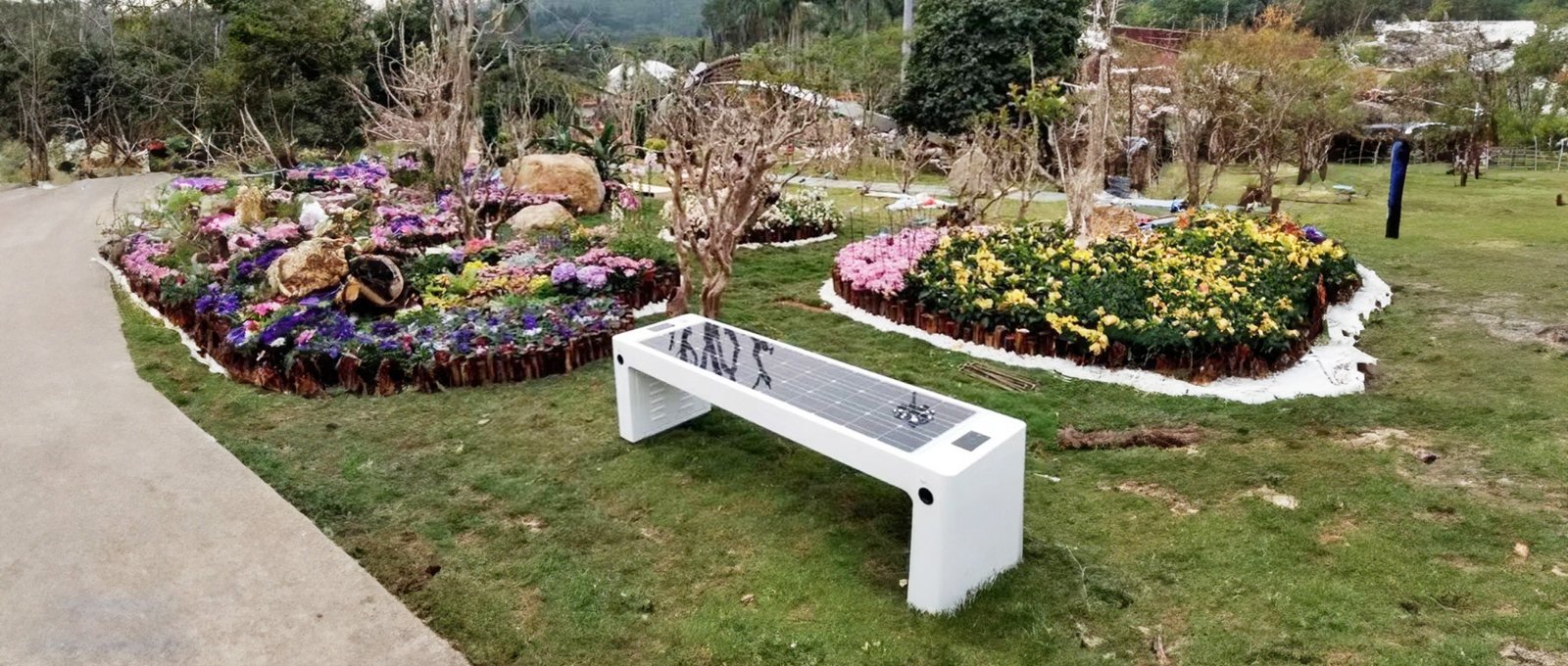 smart bench in park