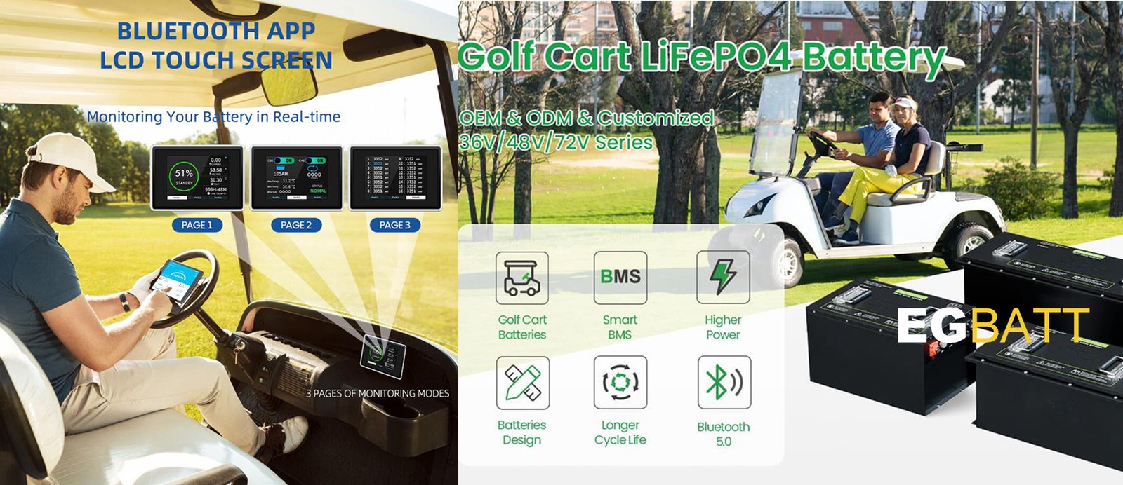 72v 100Ah lithium golf cart lifepo4 battery