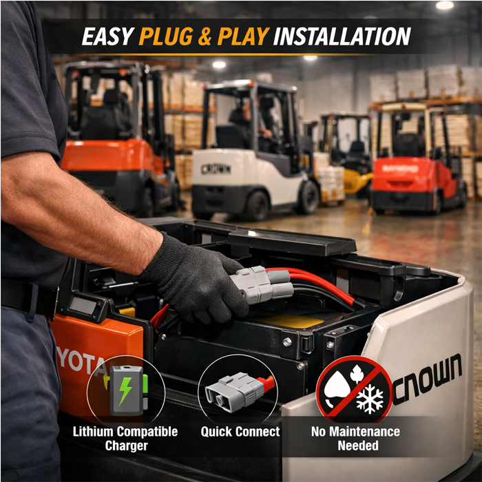 plug&play installation of 24V 205ah forklift lifepo4 battery