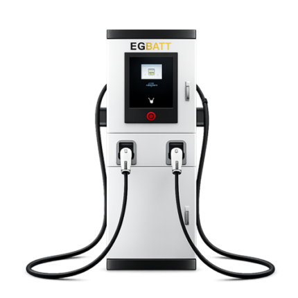 Passenger EVs and light commercial vehicles charging at 180kW outdoor DC fast charger along a highway corridor