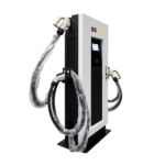 ual-gun DC fast charger with CCS2 and CHAdeMO connectors, supporting simultaneous charging for passenger and commercial EVs