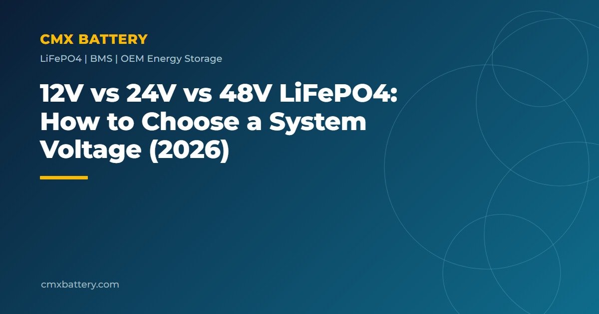 12V vs 24V vs 48V LiFePO4: How to Choose a System Voltage (2026)