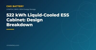 CMX Battery featured image for 522 kWh liquid-cooled C&I ESS cabinet design breakdown