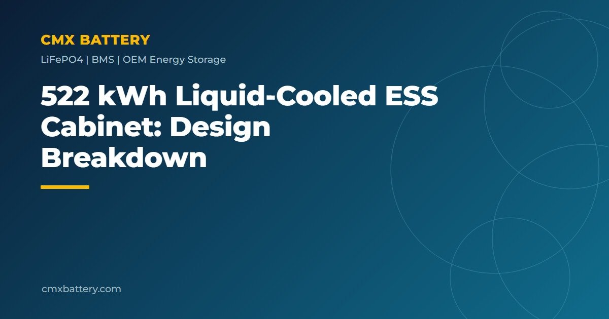 CMX Battery featured image for 522 kWh liquid-cooled C&I ESS cabinet design breakdown