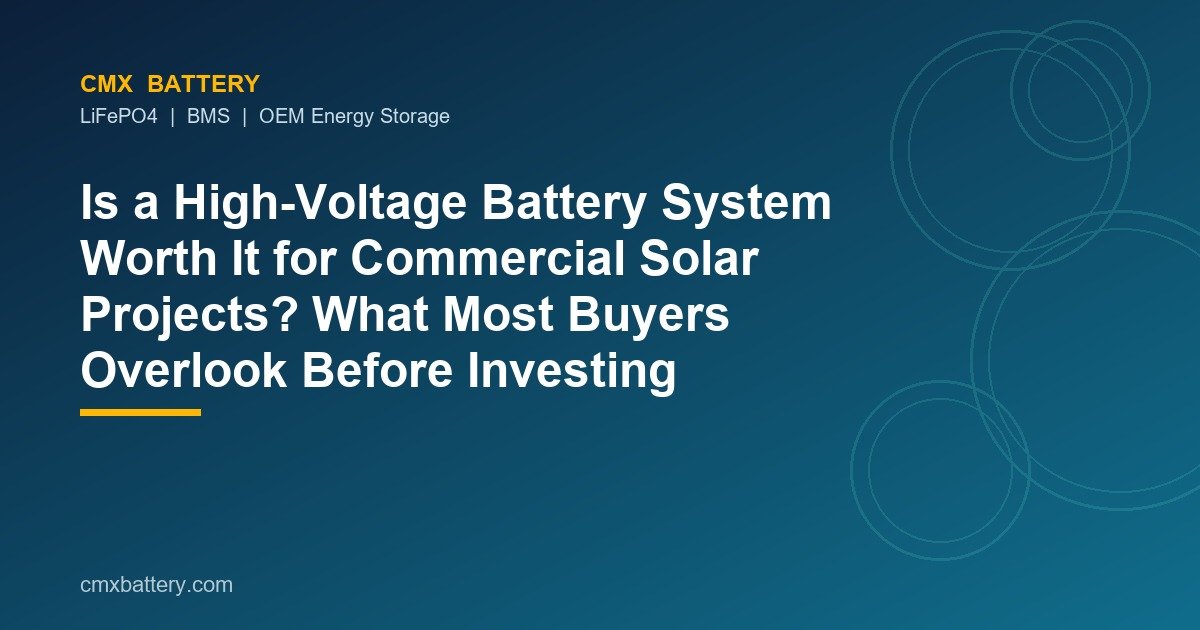 Is a High-Voltage Battery System Worth It for Commercial Solar Projects? What Most Buyers Overlook Before Investing