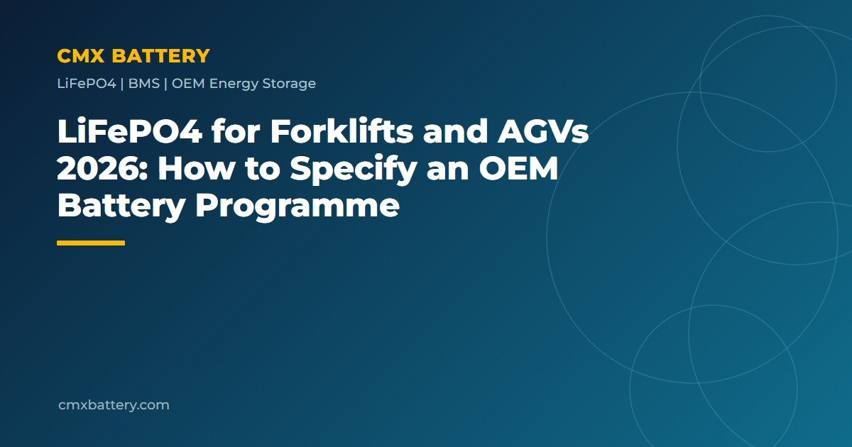 LiFePO4 for Forklifts and AGVs 2026: How to Specify an OEM Battery Programme