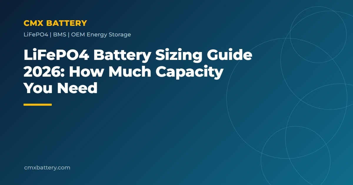 LiFePO4 Battery Sizing Guide 2026: How Much Capacity You Need