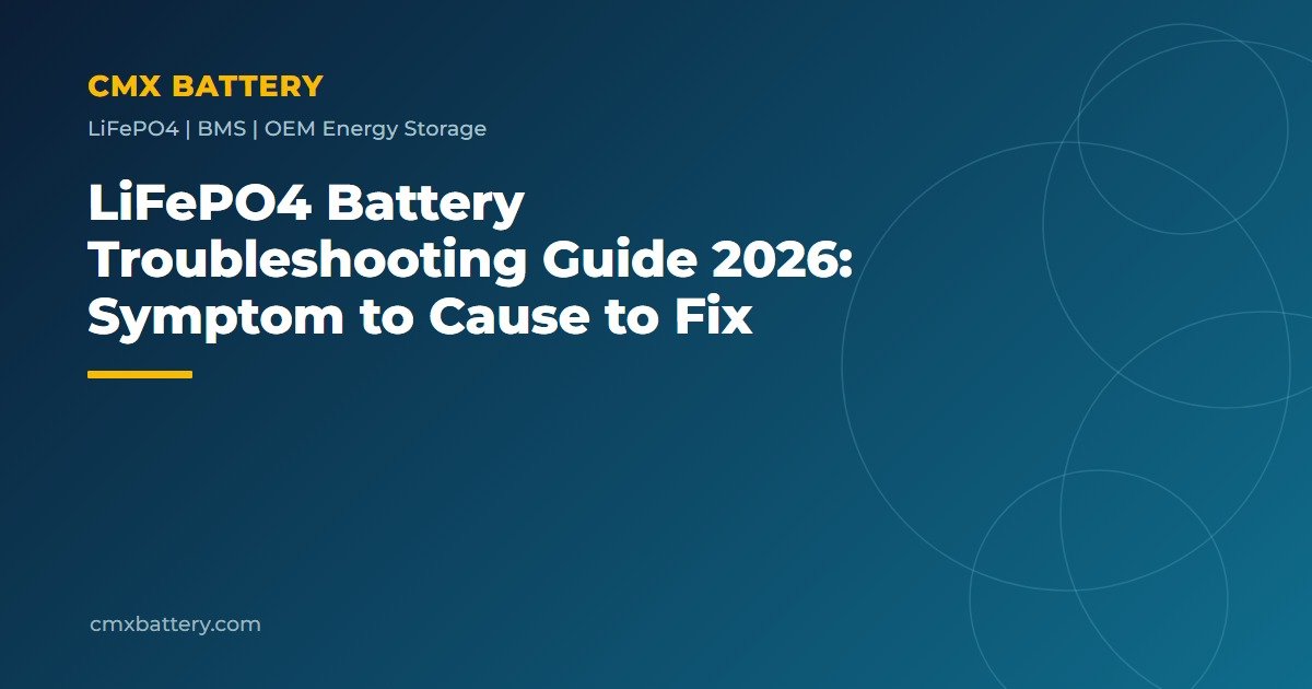 LiFePO4 Battery Troubleshooting Guide 2026: Symptom to Cause to Fix