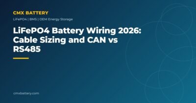 LiFePO4 Battery Wiring 2026: Cable Sizing and CAN vs RS485