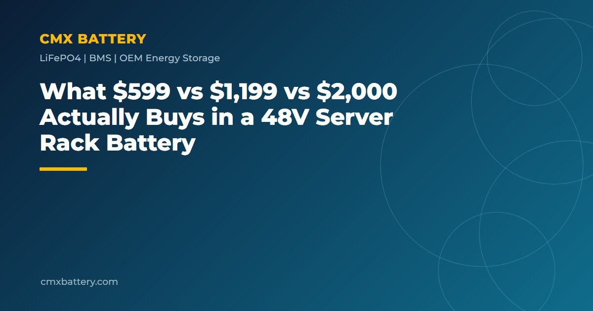 What $599 vs $1,199 vs $2,000 Actually Buys in a 48V Server Rack Battery