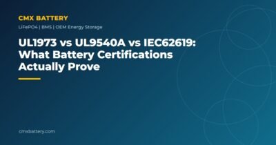 UL1973 vs UL9540A vs IEC62619: What Battery Certifications Actually Prove