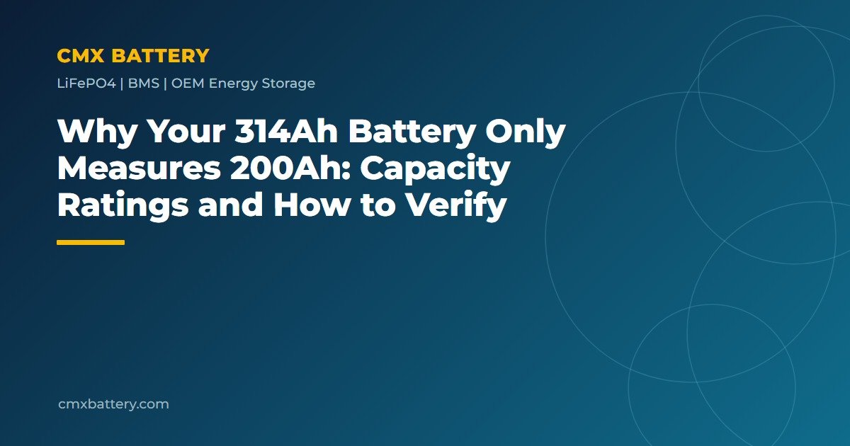 Why Your 314Ah Battery Only Measures 200Ah: Capacity Ratings and How to Verify